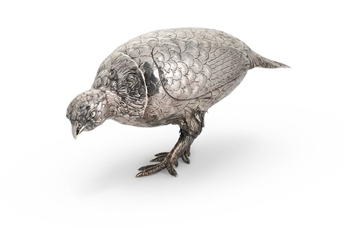 Lot 462 - An early 20th century German metalwares silver novelty table ornament modelled as a grouse