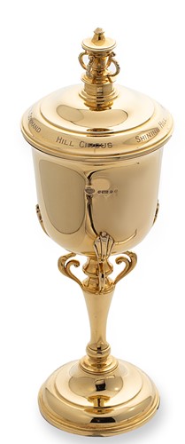 Lot 412 - An early 20th century 9ct gold cup and cover