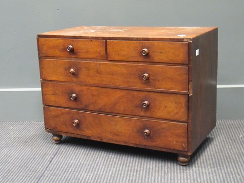 Lot 430 - A small size chest of two short and three long...