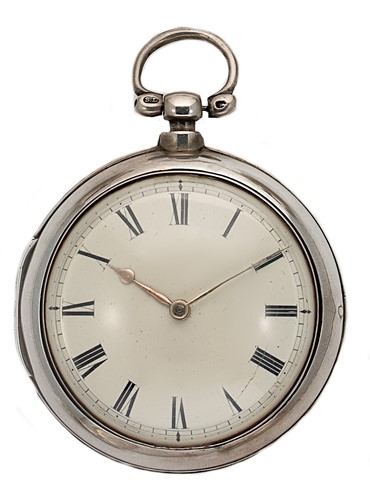 Lot 262 - James Wilson, London - An early 19th century Sterling silver pair cased pocket watch