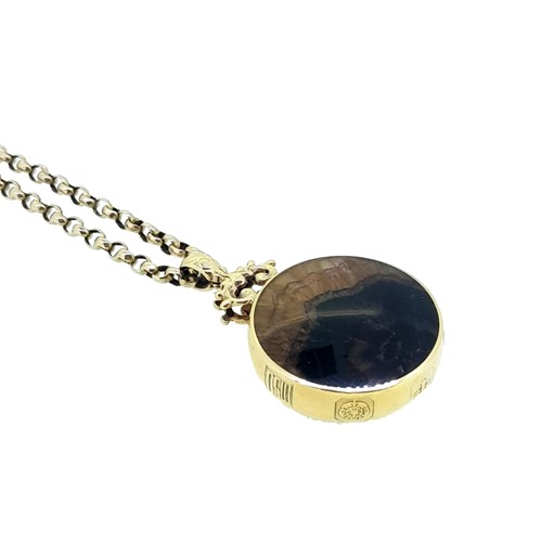 Lot 68 - A blue john pendant and chain