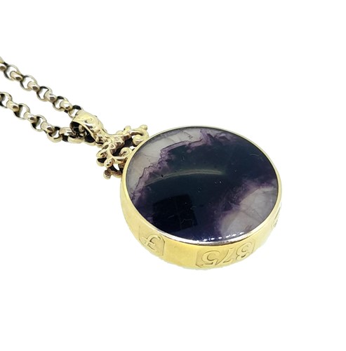Lot 68 - A blue john pendant and chain