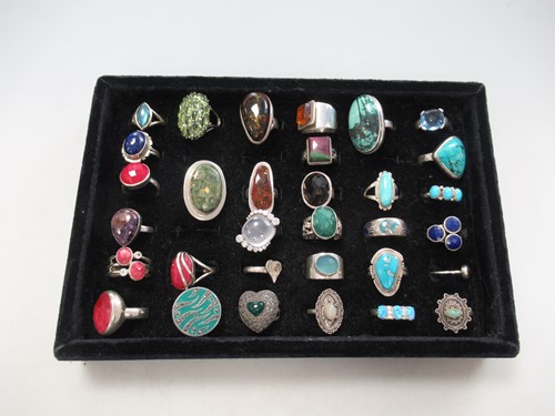 Lot 193 - Three ring trays, one with 32 assorted...