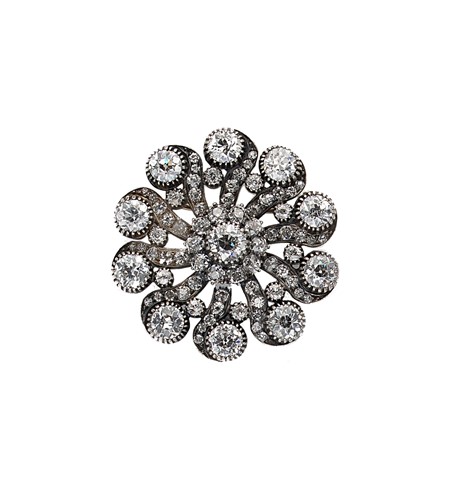 Lot 250 - A Victorian stylized flower brooch