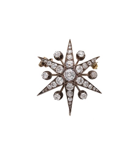 Lot 176 - A Victorian diamond star brooch