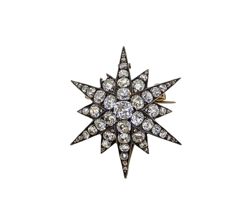 Lot 161 - A Victorian diamond star brooch