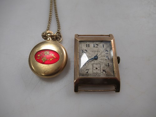 Lot 171 - A 9ct gold wristwatch head, together with a...