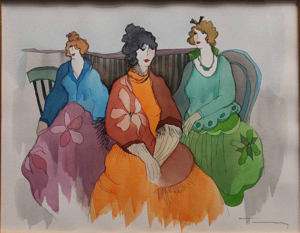 Lot 240 - Itzchak Tarkay (1935-2012) The Ladies Wait...