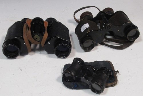 Lot 74 - A group of three pairs of binoculars, to...