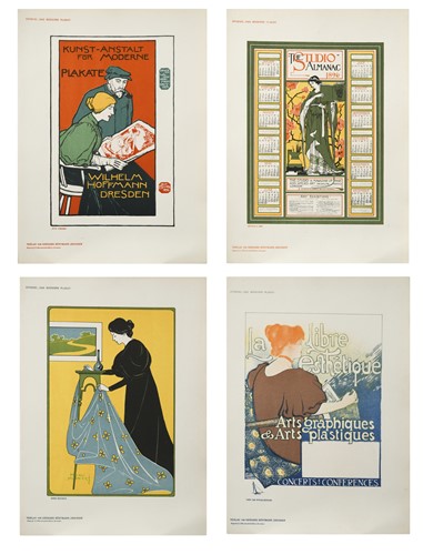 Lot 230 - A group of four Art Nouveau lithographic posters, late 20th century