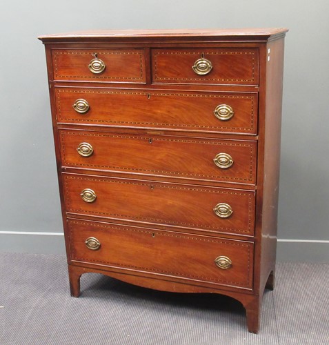 Lot 475 - A large 19th century mahogany chest of drawers,...