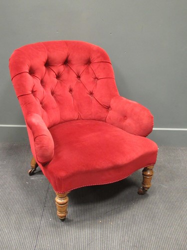 Lot 450 - A 19th century armchair upholstered in pink