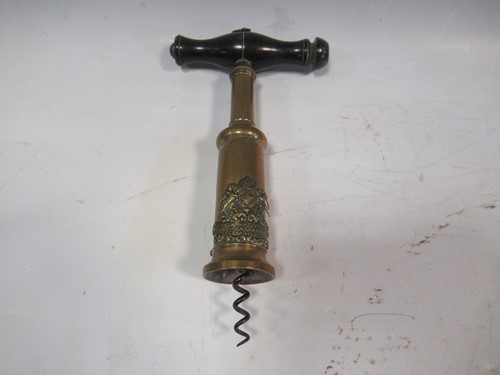 Lot 67A - An Edwin Cotterill patent brass corkscrew