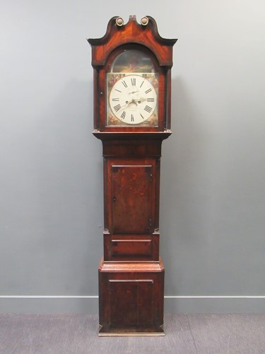 Lot 151 - A George III oak and mahogany cross banded...