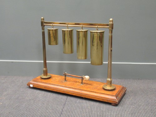 Lot 132 - Trench Art - a gong formed as four shells on...