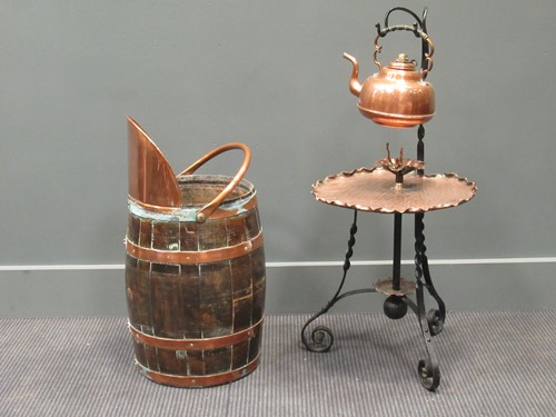 Lot 131 - An Arts and Crafts copper and brass spirit...