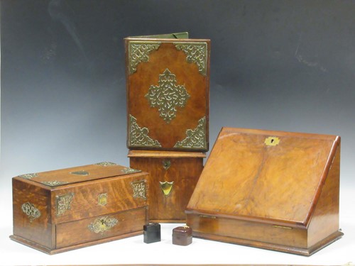 Lot 94 - A Victorian stationary cabinet with a sloping...