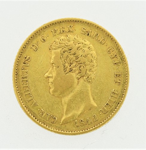 Lot 155 - Italy 20 Lira gold coin 1842, 6.3g