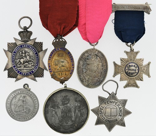 Lot 80 - Three Indian Army temperance medals awarded...