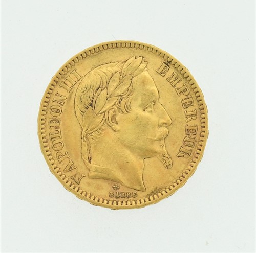 Lot 88 - France Napoleon III 20 Francs gold coin 1865,...