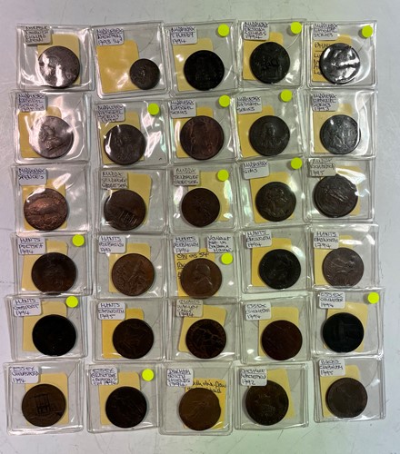 Lot 94 - English tokens, 18th century, mainly halfpenny...