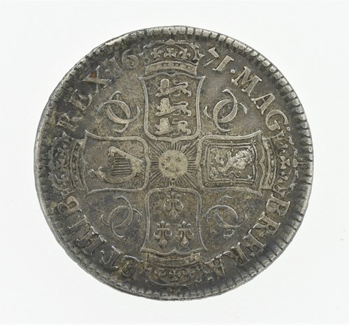 Lot 97 - Charles II silver crown 1671, regnal date...