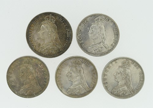 Lot 99 - Victoria silver crown 1887, some tone; double...