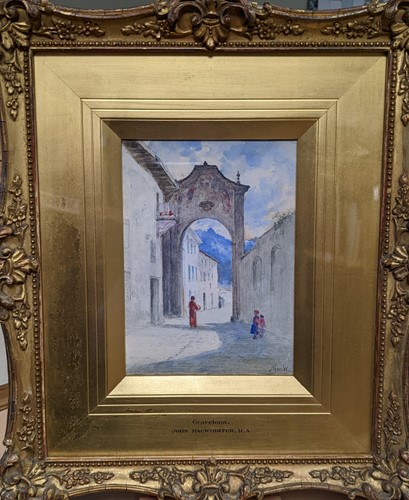 Lot 274 - John MacWhirter (1839-1911) street scene with...