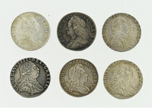 Lot 109 - British sixpences. William III 1697, 3rd bust,...