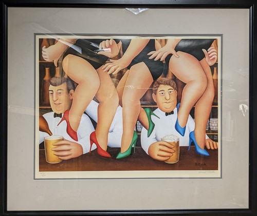 Lot 272 - Beryl Cook (1926-2008) bar scene published by...