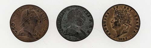 Lot 130 - George III halfpenny 1775, good detail;...