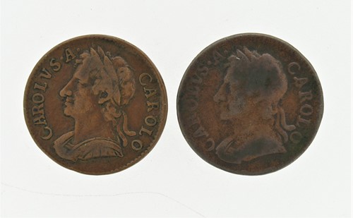 Lot 133 - Farthings. Charles II 1675, another for 1679...