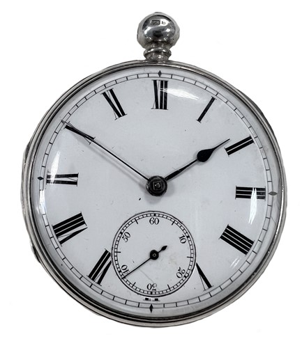 Lot 266 - Andrew Johnston, Kilwinning - A Scottish Victorian Sterling silver open faced pocket watch