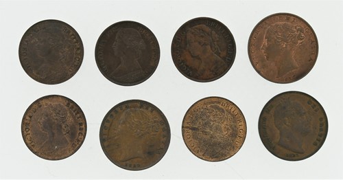 Lot 136 - Eight Farthings, 19th century. 1835, 1845,...