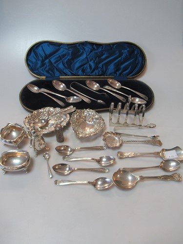 Lot 217 - A collection of silverware including flatware...