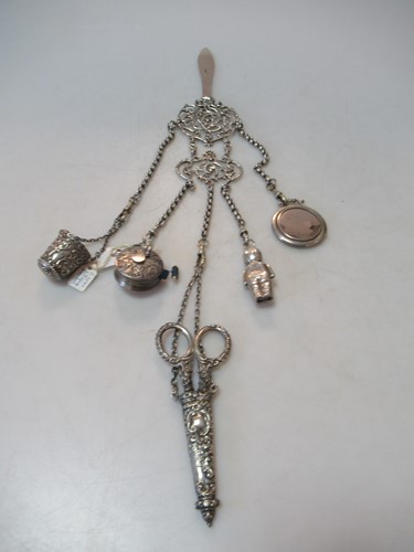 Lot 210A - A Victorian silver chatelaine