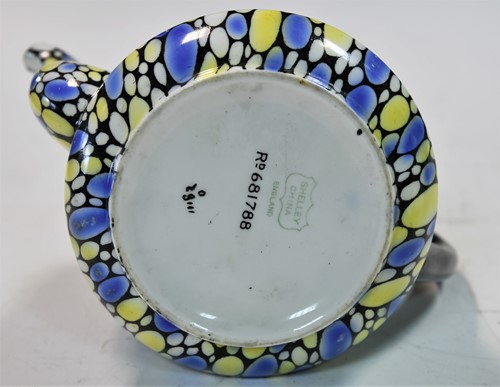 Lot 33 - An Art Deco Shelley China bubbles pattern bachelor's tea set, circa 1925, pattern no. 11182