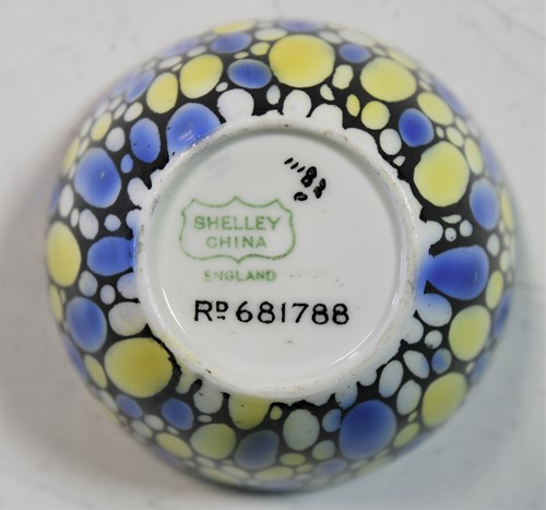 Lot 33 - An Art Deco Shelley China bubbles pattern bachelor's tea set, circa 1925, pattern no. 11182