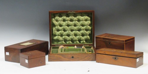 Lot 100 - Five various boxes to include a late Victorian...
