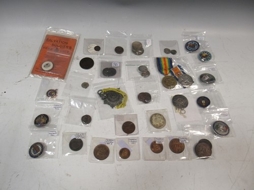 Lot 86 - Collection of enamelled 19th century coins...