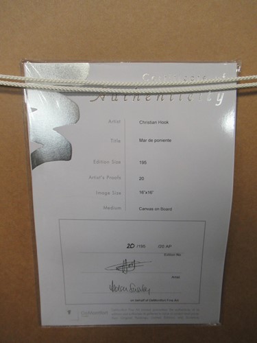 Lot 224 - Christian Hook Mar De Poniente signed and...