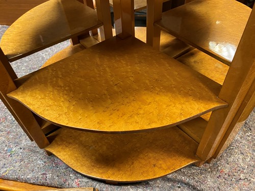 Lot 178 - An Art Deco birds eye maple nest of tables, in the manner of Epstein