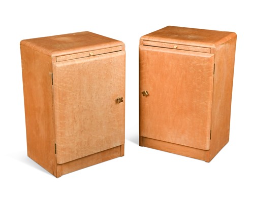 Lot 165 - A pair of birds eye maple bedsides