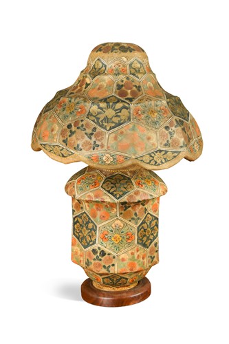 Lot 99 - A hand-painted vellum table lamp