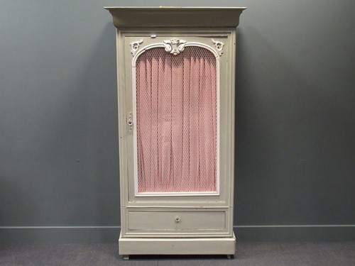 Lot 467 - A French painted armoire, the single cupboard...