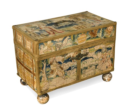 Lot 285 - A Charles II stumpwork casket