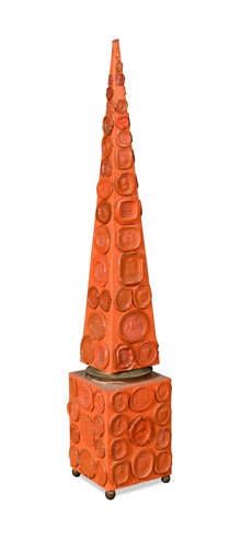 Lot 568 - A wax seal obelisk, 19th century