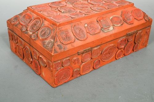 Lot 565 - Two decorative caskets applied with red wax seals, 19/20th century