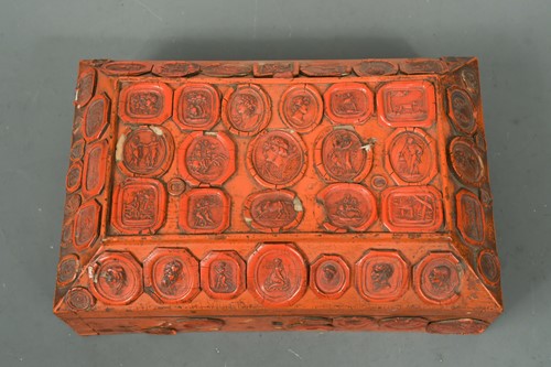 Lot 565 - Two decorative caskets applied with red wax seals, 19/20th century