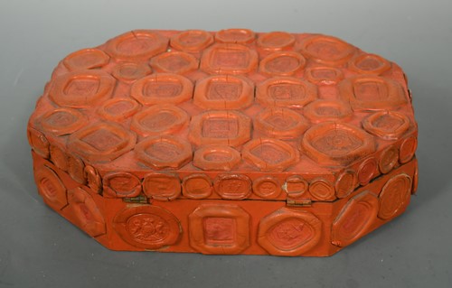Lot 565 - Two decorative caskets applied with red wax seals, 19/20th century